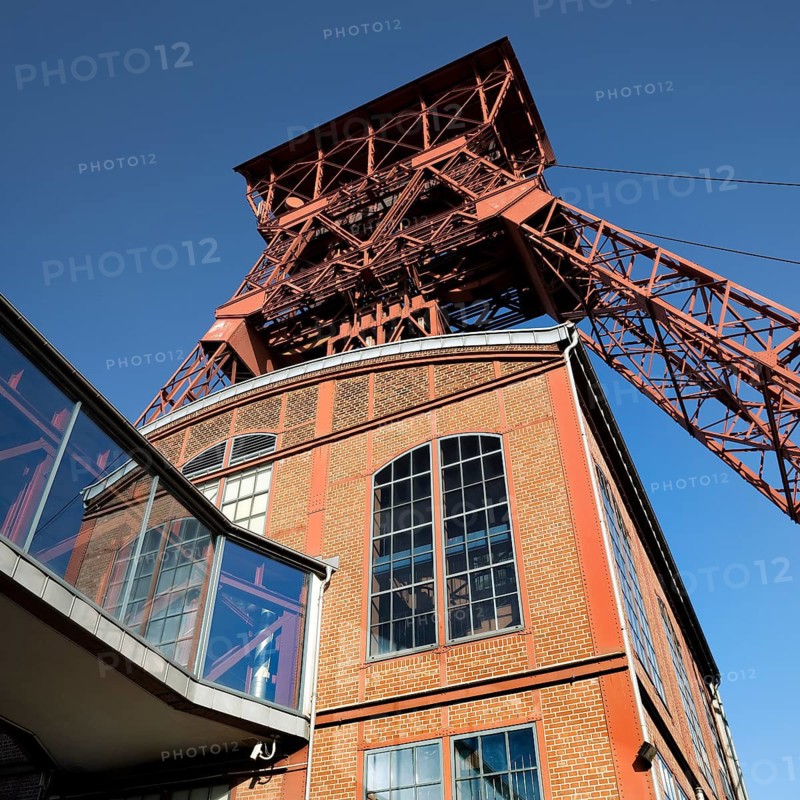 Headframe of the former Rheinpreussen 4 mine, Moers, Ruhr area, North Rhine-Westphalia, Germany