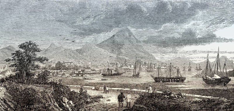 Old view of Hong Kong after the Second Opium War, 1860