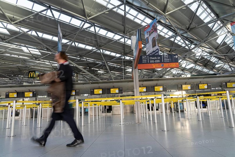 Cologne-Bonn Airport, warning strike by the Verdi trade union, public service and ground handling workers on strike, almost all flights cancelled at CGN, North Rhine-Westphalia, Germany, cancellations