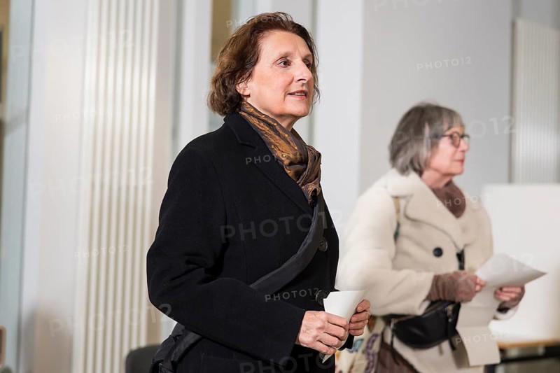 Britta Ernst, woman of Olaf Scholz (Chancellor of the Federal Republic of Germany, SPD) arriving at the polling station of the Potsdam Chamber of Commerce and Industry on 23 February 2025 for the election to the 21st Bundestag