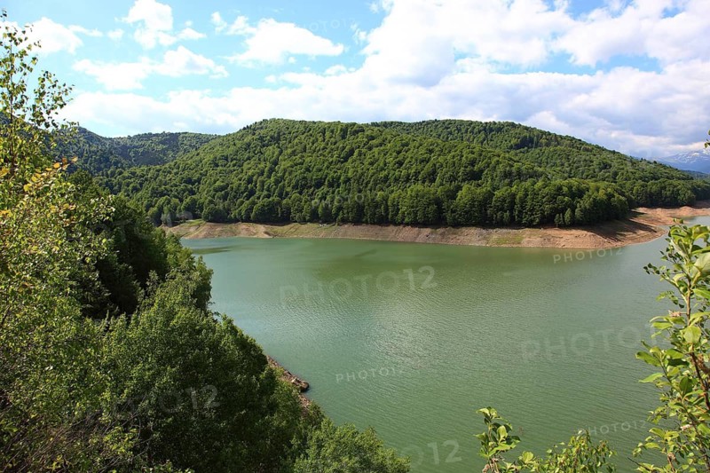 Lake Vidraru, Lacul Vidraru, an artificial reservoir in the Arges Valley in the Fagaras Mountains, South Carpathians, Romania