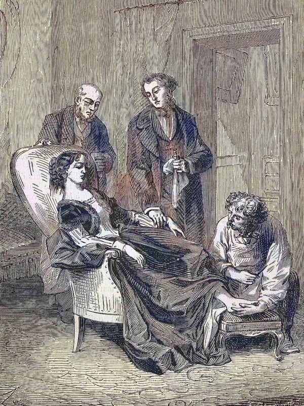 The death of Hannah Greener from inhaling too much chloroform as an anaesthetic, 1848, England, Historical, digitally restored reproduction of a 19th century original, exact original date not known