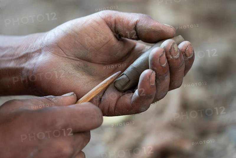 Artisan work on idols of the elephant-headed Hindu deity Ganesha at a workshop ahead of the Ganesh Chaturthi festival, in Guwahati, Assam, India on 3 September 2024