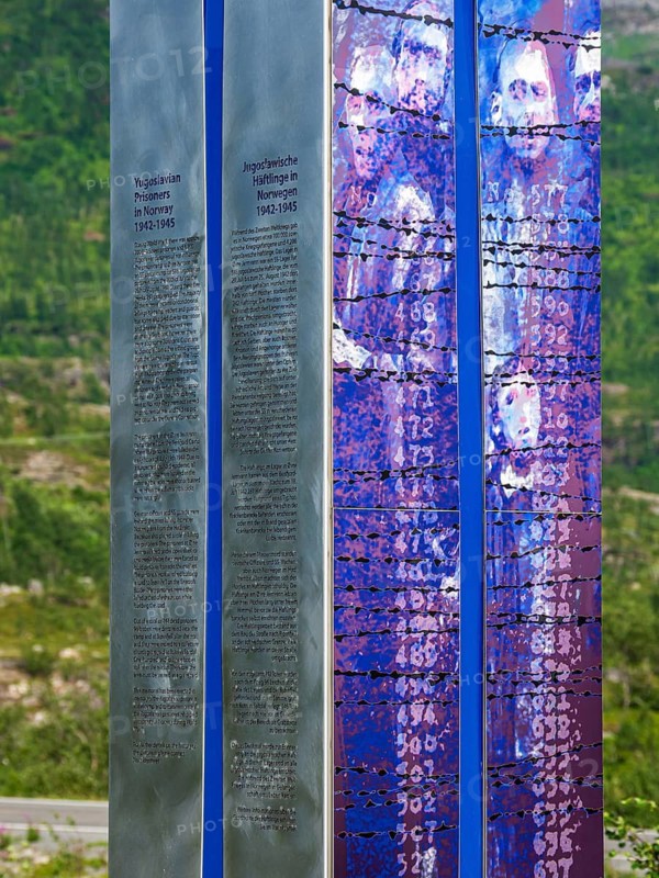 World war II memorial, yugoslavian prisoners in Norway, near Bjørnfjell railway station at road E10, Norway