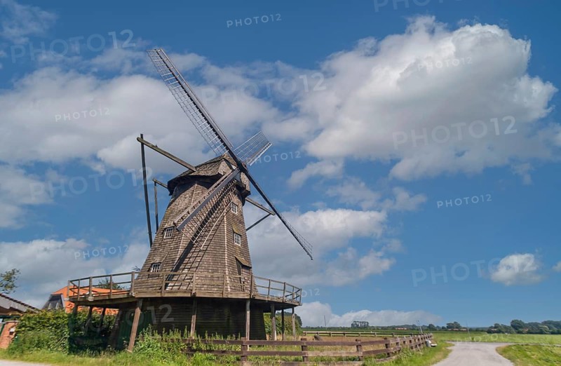 Tower windmill in the district of Coesfeld-Lette, Coesfeld, Münsterland, North Rhine-Westphalia, Germany