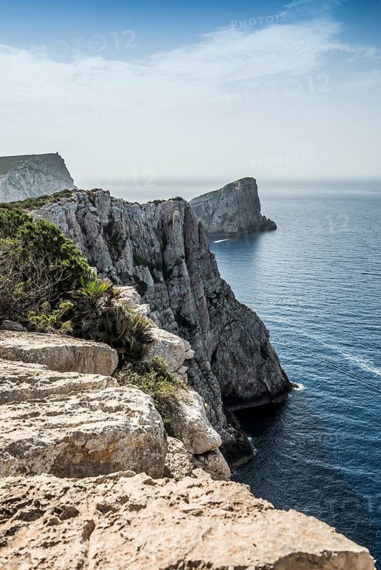 Coast with steep cliffs, Capo Caccia, near Alghero, Sardinia, Italy