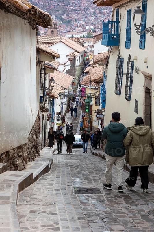 Steep road, Cusco, Peru