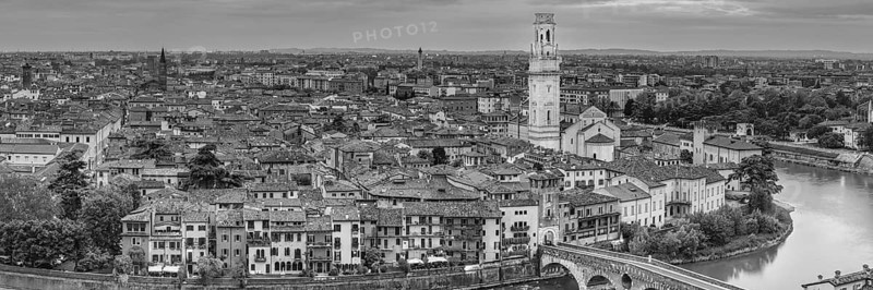Old Town with the River Etsch, Ponte Pietra, Verona, Etsch Valley, Veneto, Italy