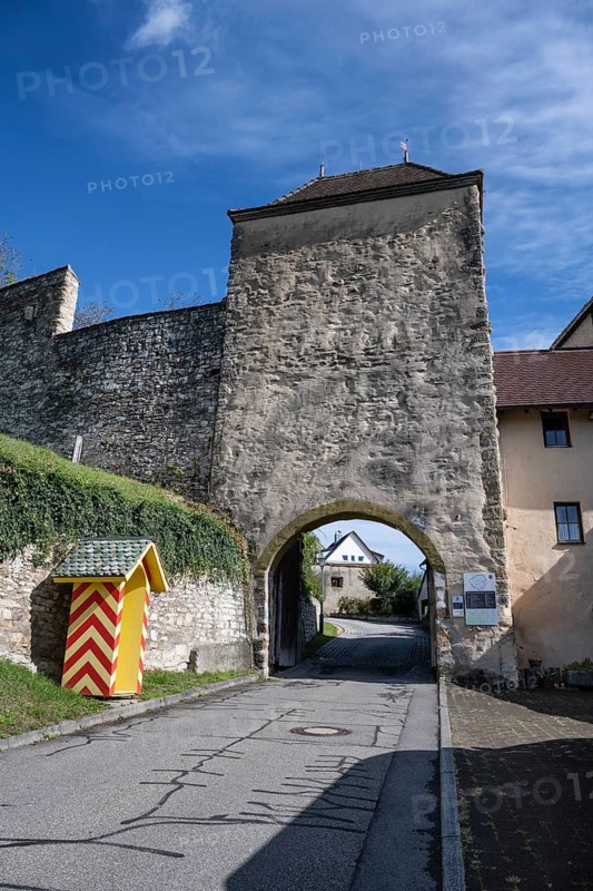 Lower Tor tor, the historic town gate of Aach in Hegau, district of Constance, Baden-Württemberg, Germany, built around 1150