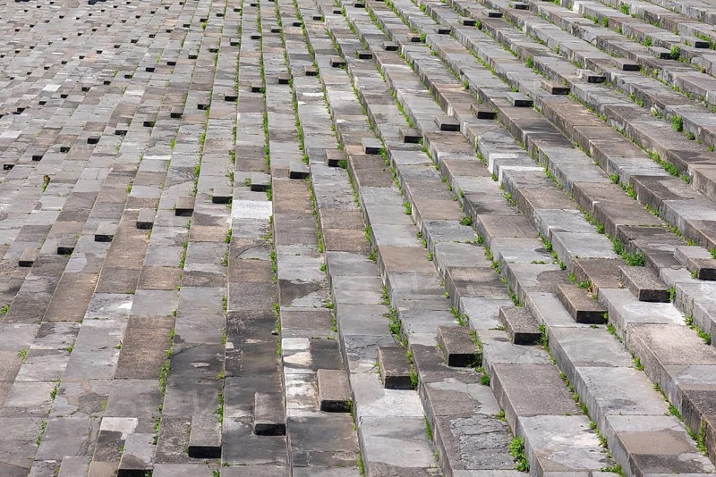 Steps of the former Zeppelin Main Stand on the Nazi Party Rally Grounds, Nuremberg, Middle Franconia, Bavaria, Germany