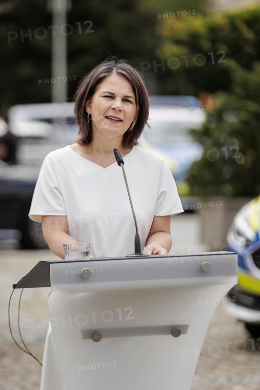 Annalena Bärbock (Bündnis 90 Die Grünen), Federal Minister of Foreign Affairs, and Jan Lipavsky, Minister of Foreign Affairs of the Czech Republic, recorded at a joint press conference in Bärenstein, 14.07.2023., Bärenstein, Germany