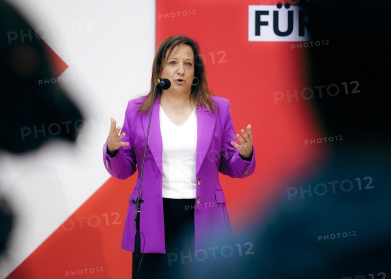 Iratxe Garcia Perez, leader of the parliamentary group of the Spanish Progressive Alliance of Socialists and Democrats, recorded during a press conference at the Willy Brandt House in Berlin, 8 April 2024