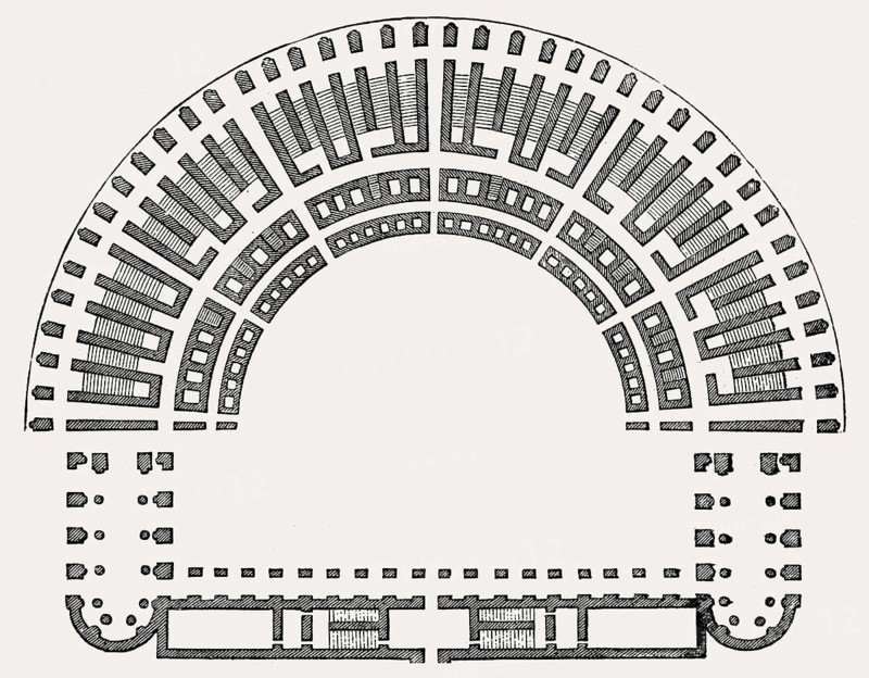 The Theatre of Marcellus, an ancient open-air theatre in Rome, Italy
