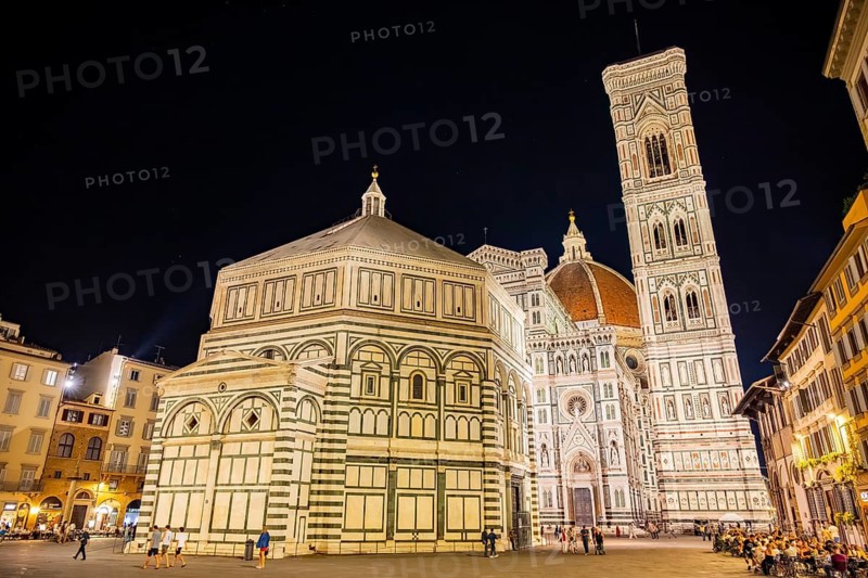 Church Santa Maria Novella in Florence at night, UNESCO World Heritage Site, Tuscany, Italy
