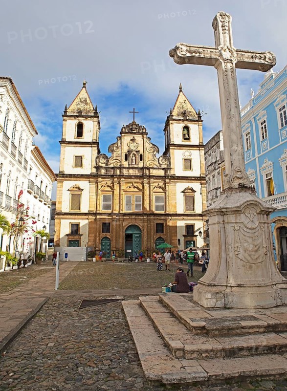 Franciscan Church on Largo do Cruzeiro de São Francisco in the historic old town, Salvador, State of Bahia, Brazil