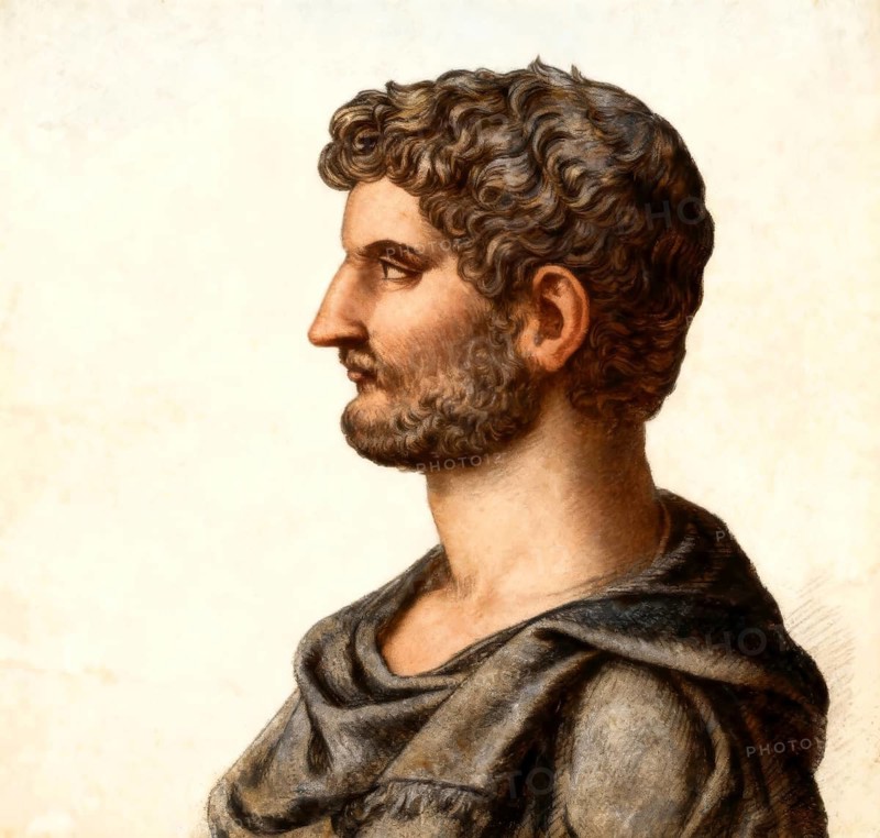 Hadrian or Publius Aelius Hadrianus Augustus, 76 - 138, Roman emperor, digitally edited