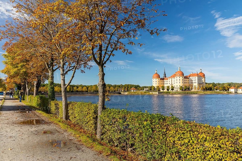 Moritzburg hunting lodge in autumn, district of Meissen, Saxony, Germany
