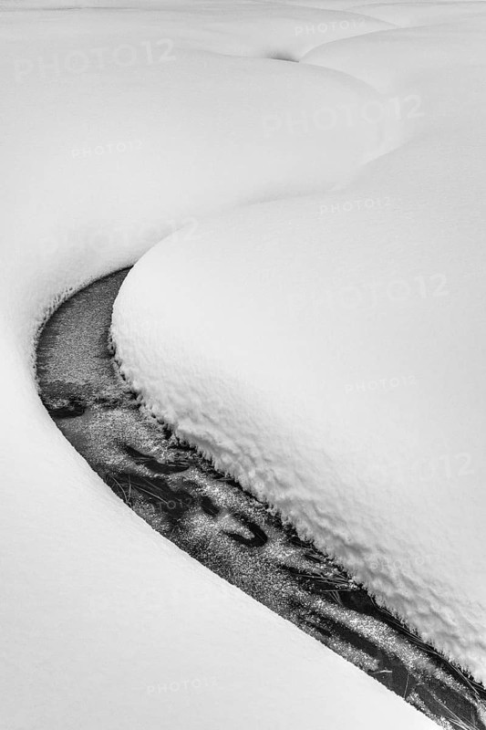 Frozen stream in a swamp area, Idre Fjäll, Dalarna, Sweden, January 2026
