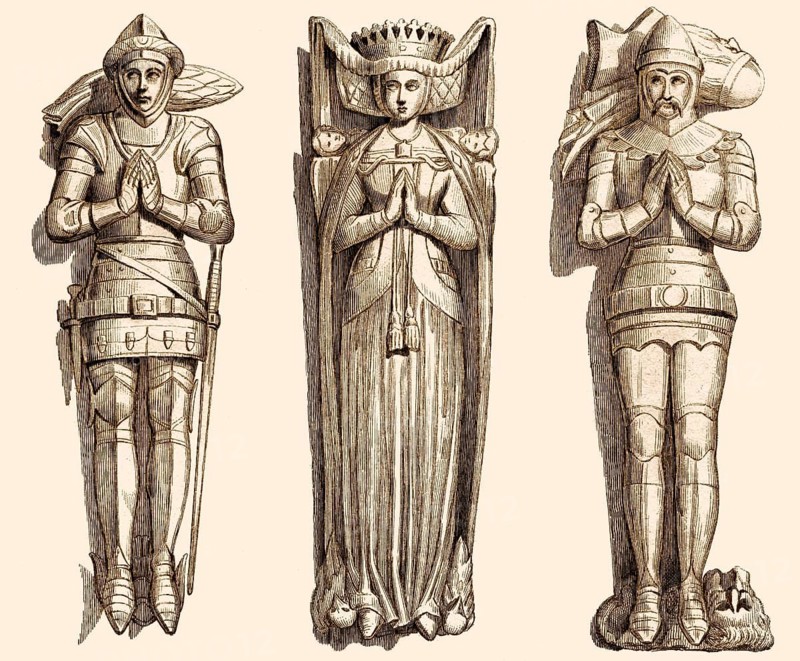 Epitaphien, englische mittelalterliche Kostüme, 15. Jahrhundert