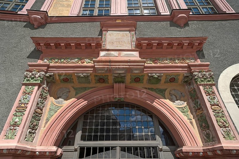 Renaissance entrance portal of the old Ratsapotheke, 16th century, Untermarkt, Görlitz, Upper Lusatia, Saxony, Germany
