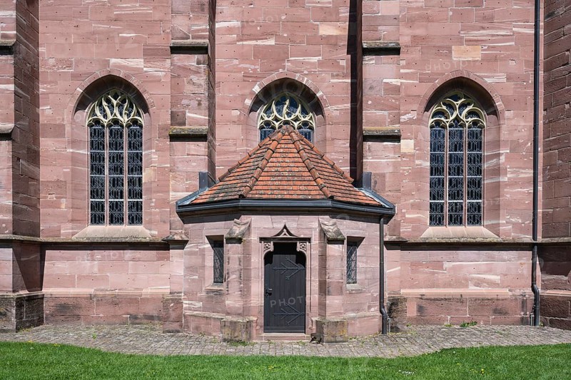 Detailed view of the Marienkapelle der monastery ruins Hirsau, a former important Benedictine abbey in the Nagold Valley in the northern Black Forest, Hirsau, Calw, Black Forest, Germany