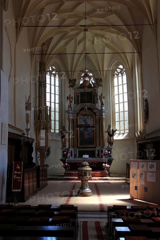 Romania, inside the fortified church of the fortified church of Mosna, German Meschen or Mäschen, municipality in the district of Sibiu in Transylvania