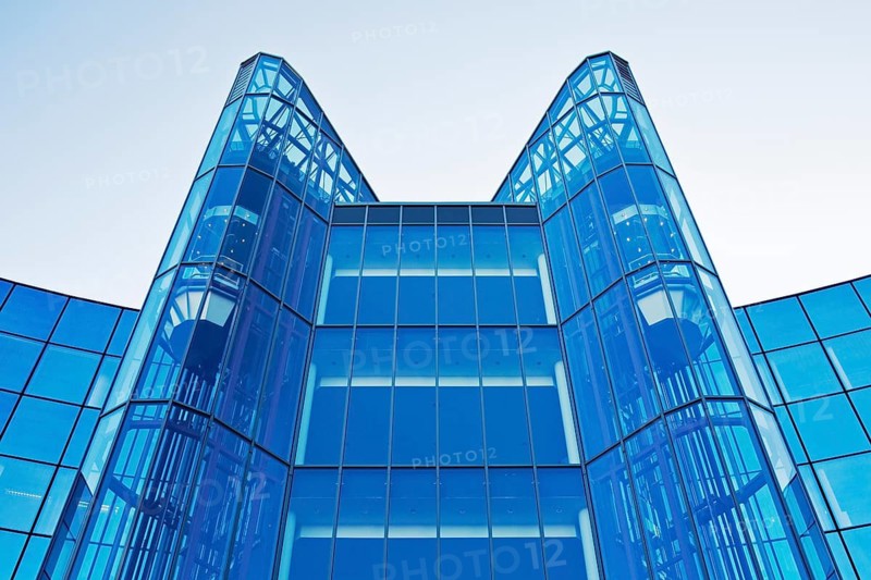 Modern, mirrored glass architecture, Prinzenpark, architect Walter Brune, Düsseldorf, North Rhine-Westphalia, Germany
