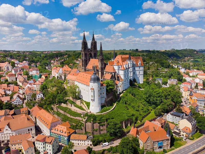 Albrechtsburg Castle, the Bishop's Palace and the Cathedral on the Burgberg in Meissen