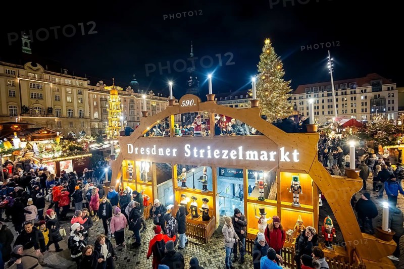 The Dresden Striezelmarkt is a Christmas market in Dresden. It has been held in Advent since 1434, usually on the Altmarkt square, and attracts an average of around two million visitors every year. It is the oldest certified Christmas market in Germany. Dresden, Saxony, Germany