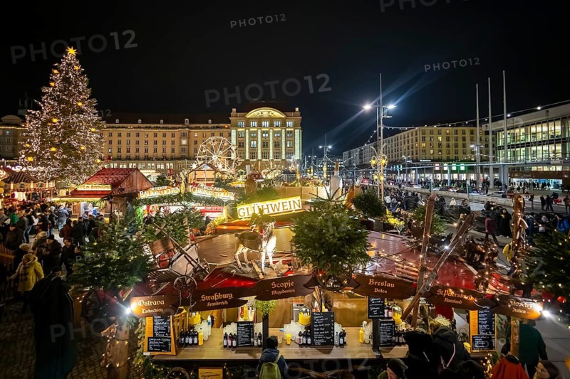 The Dresden Striezelmarkt is a Christmas market in Dresden. It has been held in Advent since 1434, usually on the Altmarkt square, and attracts an average of around two million visitors every year. It is the oldest certified Christmas market in Germany. Dresden, Saxony, Germany