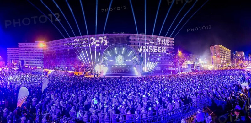 Opening party for the European Capital of Culture, with 80, 000 guests and several stages, Chemnitz, Saxony, Germany