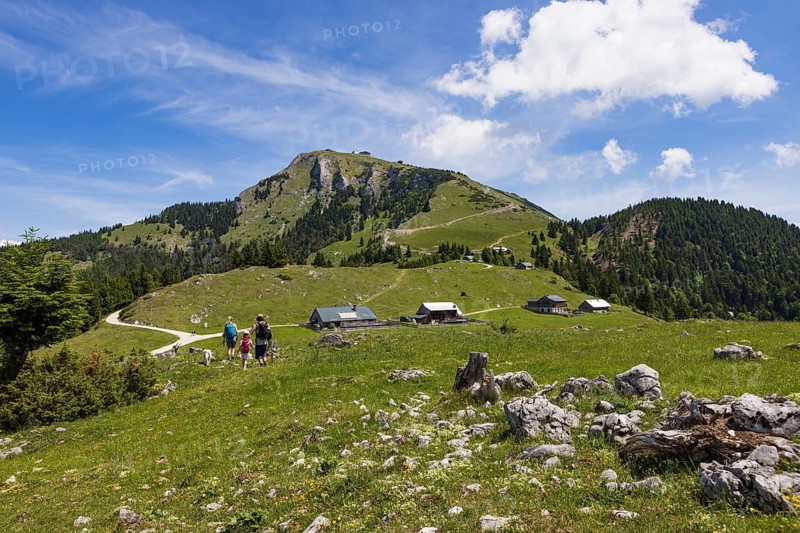 Austria, province of Salzburg, Salzkammergut, Sankt Wolfgang, Schafbergalm with Schafberg, alpine landscape
