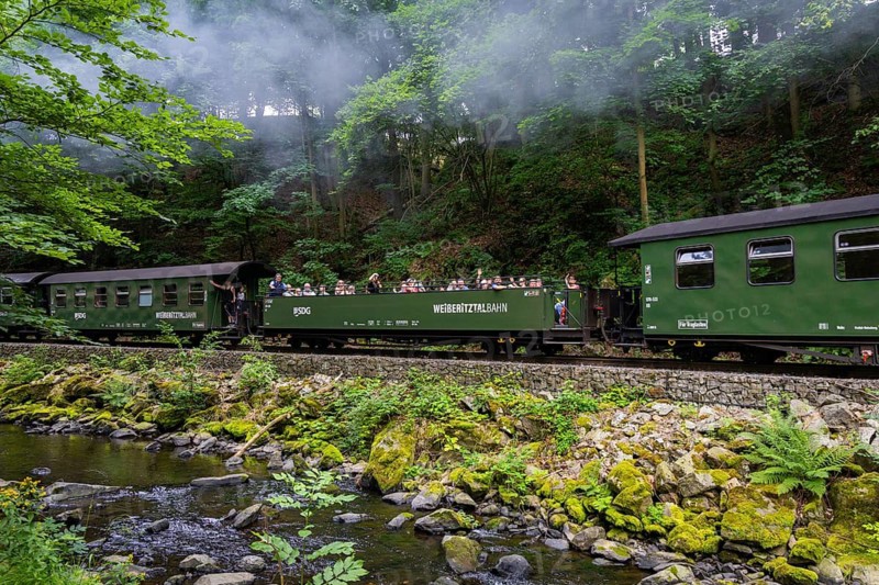 The Freital-Hainsberg-Kurort Kipsdorf narrow-gauge railway, also known as the Weißeritz Valley Railway, is a Saxon narrow-gauge railway in the Eastern Ore Mountains. It branches off from the Dresden-Werdau railway line at Freital-Hainsberg station and runs along the valley of the Rote Weißeritz via Dippoldiswalde and Schmiedeberg to Kipsdorf. Today, the line is the longest-serving publicly operated narrow-gauge railway in Germany, Rabenau, Saxony, Germany