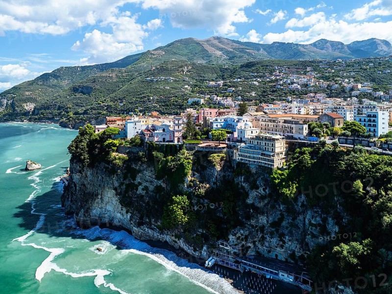 Vico Equense from a drone, Metropolitan City of Naples, Italy