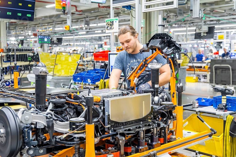 Electric car production in the assembly halls of VW in Zwickau, Zwickau, Saxony, Germany