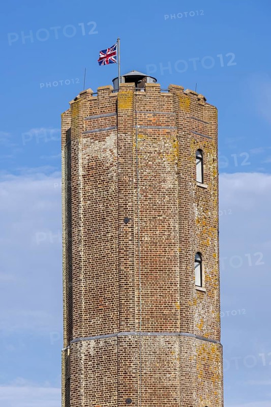 Flag, Union Jack, Naze Tower, The Naze Nature Reserve, Walton-on-the-Naze, England, Great Britain