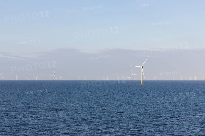 Offshore wind farm in the Baltic Sea off the coast of Sweden