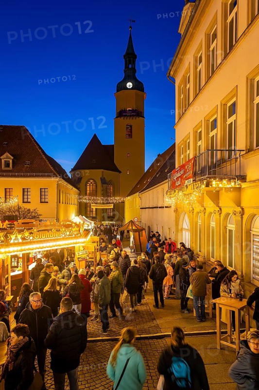 Pulsnitz is known as Saxony's gingerbread town. Since 2003, a gingerbread market has been taking place here, always on the first weekend in November. All eight Pfefferküchlers in the city and Pulsnitzer Lebkuchenfabrik GmbH will be represented at the Pulsnitzer gingerbread market and will offer their Pulsnitzer gingerbread, such as the popular Pulsnitzer Spitzen, for sale. The Pulsnitz gingerbread market will therefore once again be one of the first Christmas markets to open this year's Christmas market season, Pulsnitz, Saxony, Germany