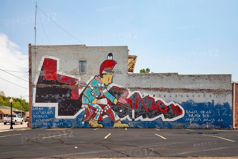 Osage Nation, Oklahoma, A mural in the Osage town of Pawhuska