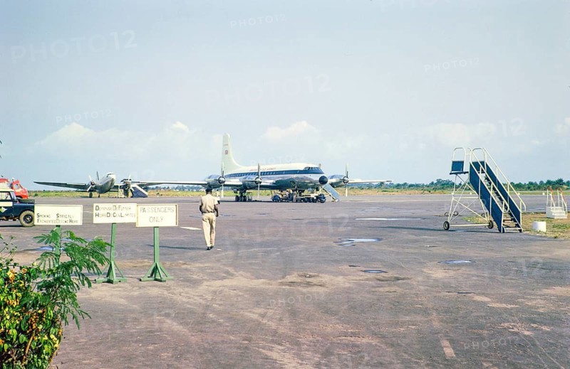 British United Airways Bristol Britannia aircraft, Kotoka International Airport, Accra, Ghana, West Africa 1963 1964