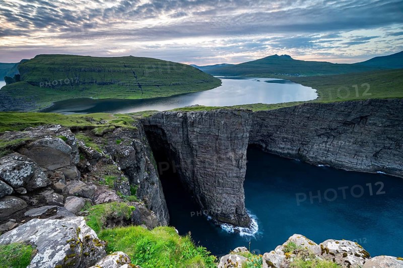 Trælanípa Cliffs, Sørvágsvatn, Vágar Island, Faroe Islands, Denmark