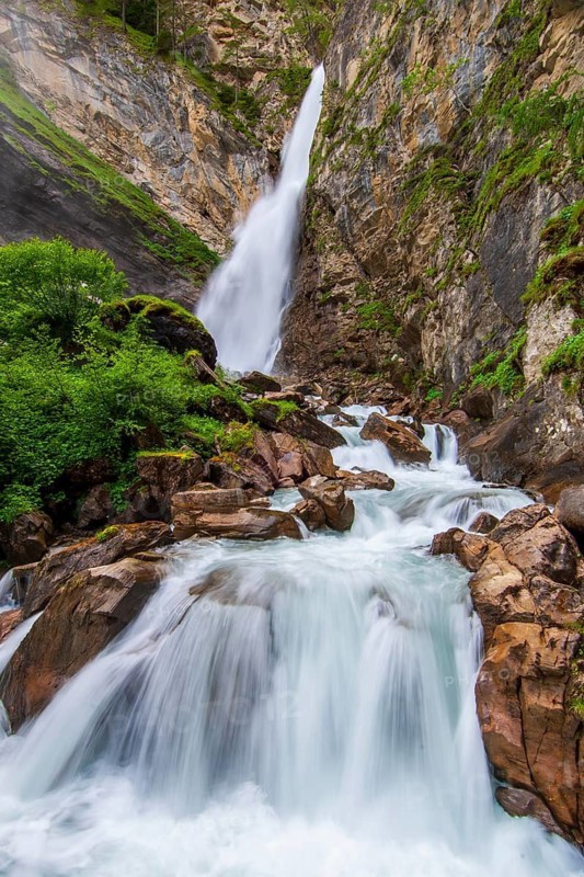 Gößnitz Falls in the Hohe Tauern National Park, Heiligenblut am Grossglockner, Carinthia, Austria