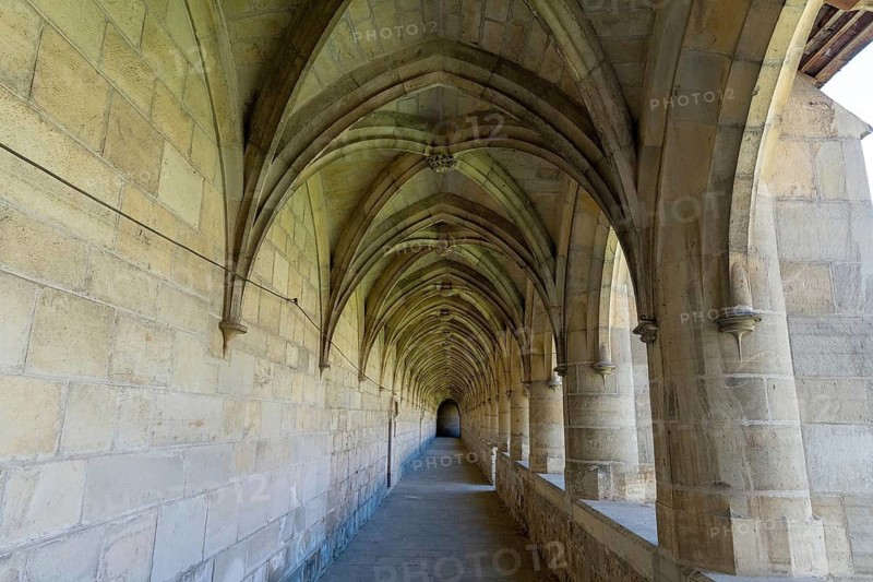 Villefranche de Rouergue. City of Art and History. The Chartreuse Saint Sauveur. The Great Cloister, Aveyron. Occitanie. France