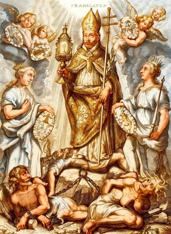 Saint Norbert of Xanten, c. 1080 — 1134, preaching against the Heresy of Tanchelm of Antwerp, early 12th century, Antwerp, Belgium