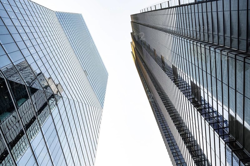Modern high rise office buildings in the international banking and financial district of the City of London, UK