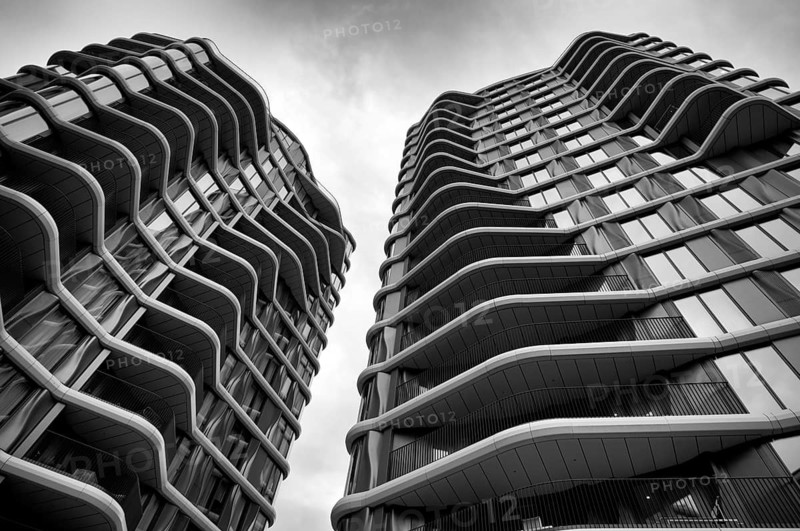 Skyscrapers, Southwark, black and white, London, England, Great Britain, Great Britain