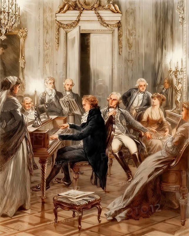 BeLudwig van Beethoven, German composer, with Prince Frederick Louis Christian Ferdinand of Prussia, Friedrich Ludwig Christian von Preußen, Prinz Louis Ferdinand von Preußen, digitally edited