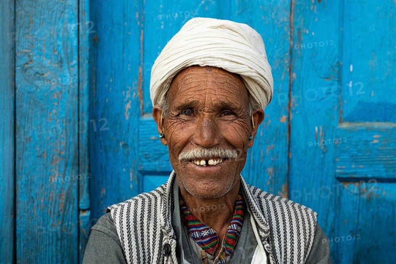 Portrait, friendly smiling elderly Nepalese, Hindu ethnic group, Simikot, Humla, Himalayas, western Nepal, Nepal