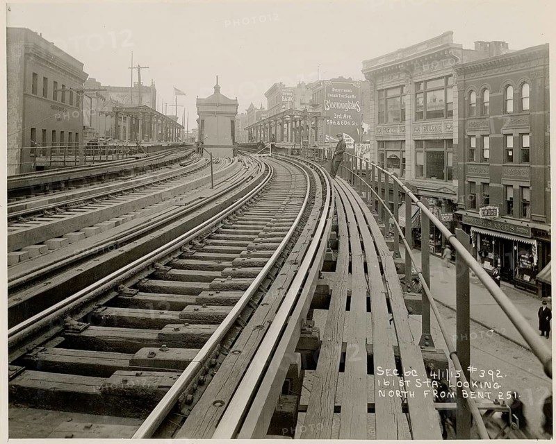 New York, Manhattan, Elevated RR, 161st Street Station, Traffic, USA, Elevated railroad tracks through an urban environment, impressive architectural structure, 1.4.1914