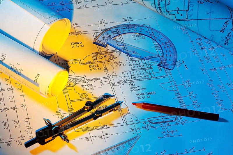 Construction plan for a residential building. Drawings and plans by an architect, Austria